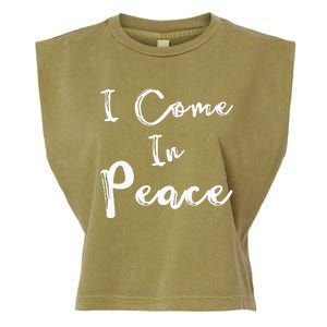 I Come In Peace IM Peace Garment-Dyed Women's Muscle Tee