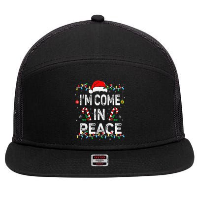 I Come In Peace IM Peace Matching Ugly Christmas Sweater 7 Panel Mesh Trucker Snapback Hat