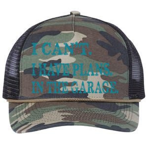 I Cant I Have Plans In The Garage Meaningful Gift Funny Gift Retro Rope Trucker Hat Cap