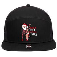 I Check It Once Then I Check It Twice Santa 1989 Christmas Sweatshirt 7 Panel Mesh Trucker Snapback Hat