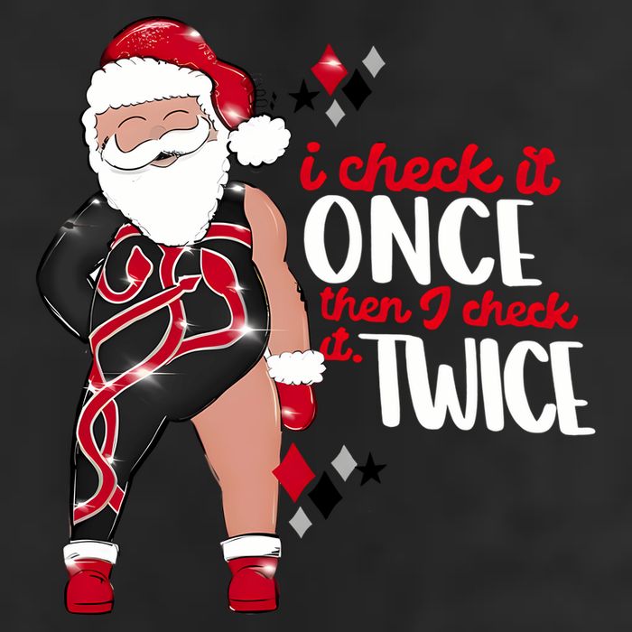 I Check It Once Then I Check It Twice Santa 1989 Christmas Sweatshirt 7 Panel Mesh Trucker Snapback Hat