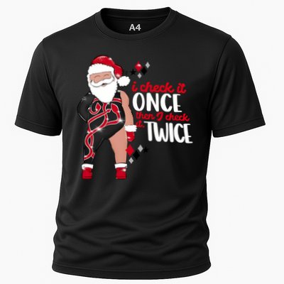 I Check It Once Then I Check It Twice Santa 1989 Christmas Sweatshirt Cooling Performance Crew T-Shirt