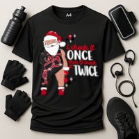 I Check It Once Then I Check It Twice Santa 1989 Christmas Sweatshirt Cooling Performance Crew T-Shirt