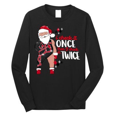 I Check It Once Then I Check It Twice Santa 1989 Christmas Sweatshirt Long Sleeve Shirt
