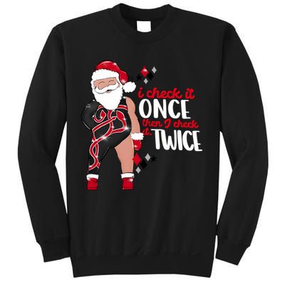 I Check It Once Then I Check It Twice Santa 1989 Christmas Sweatshirt Sweatshirt