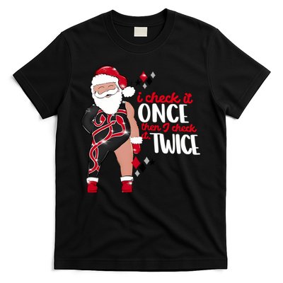 I Check It Once Then I Check It Twice Santa 1989 Christmas Sweatshirt T-Shirt