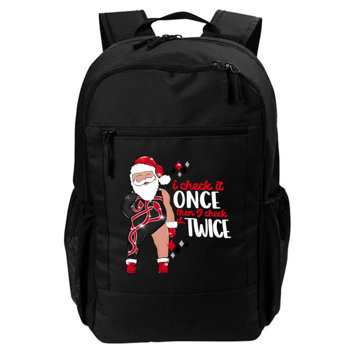 I Check It Once Then I Check It Twice Santa 1989 Christmas Sweatshirt Backpack