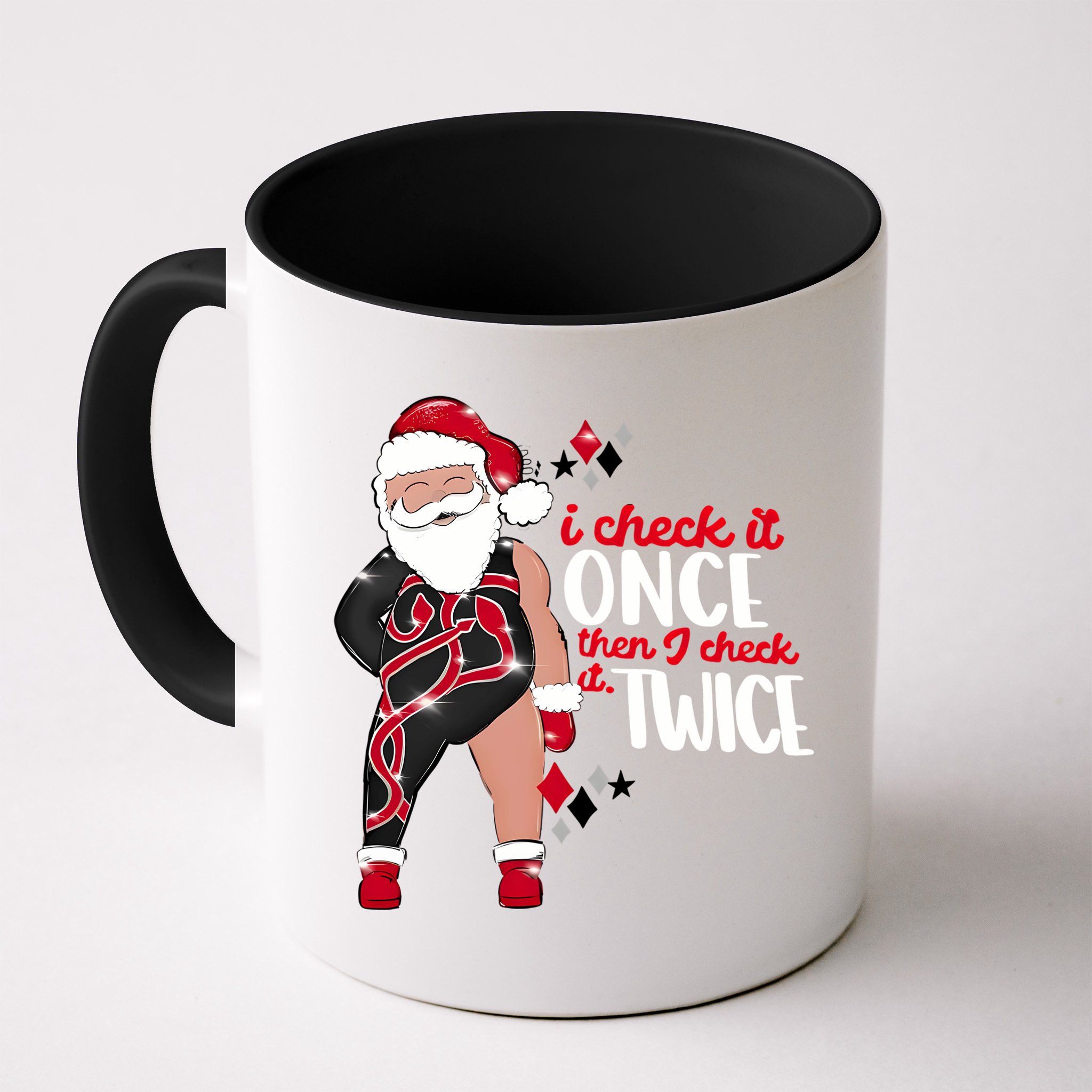 I Check It Once Then I Check It Twice Santa 1989 Christmas Sweatshirt Mug