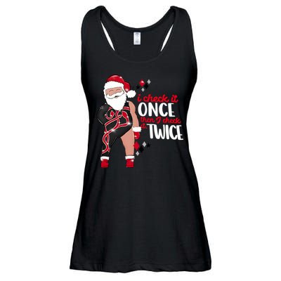 I Check It Once Then I Check It Twice Santa 1989 Christmas Sweatshirt Ladies Essential Flowy Tank