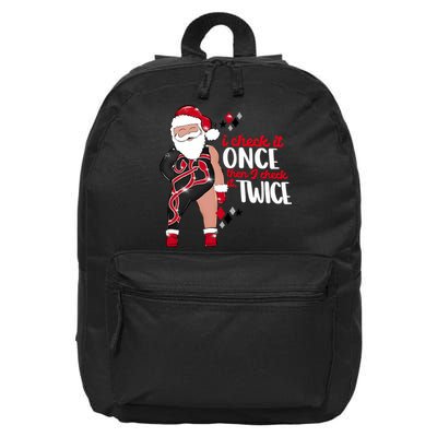 I Check It Once Then I Check It Twice Santa 1989 Christmas Sweatshirt 16 in Basic Backpack