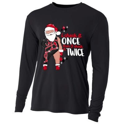 I Check It Once Then I Check It Twice Santa 1989 Christmas Sweatshirt Cooling Performance Long Sleeve Crew