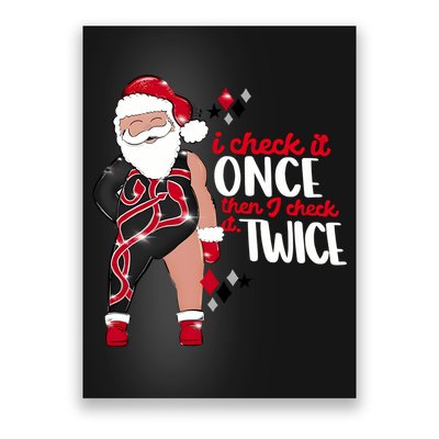 I Check It Once Then I Check It Twice Santa 1989 Christmas Sweatshirt Poster
