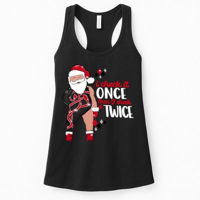 I Check It Once Then I Check It Twice Santa 1989 Christmas Sweatshirt Womens Tank Top