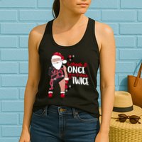 I Check It Once Then I Check It Twice Santa 1989 Christmas Sweatshirt Womens Tank Top