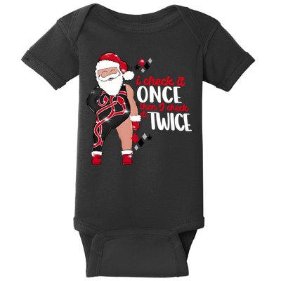 I Check It Once Then I Check It Twice Santa 1989 Christmas Sweatshirt Baby Bodysuit