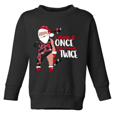 I Check It Once Then I Check It Twice Santa 1989 Christmas Sweatshirt Toddler Sweatshirt