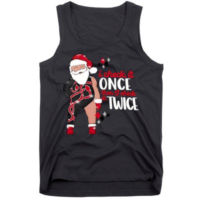 I Check It Once Then I Check It Twice Santa 1989 Christmas Sweatshirt Tank Top