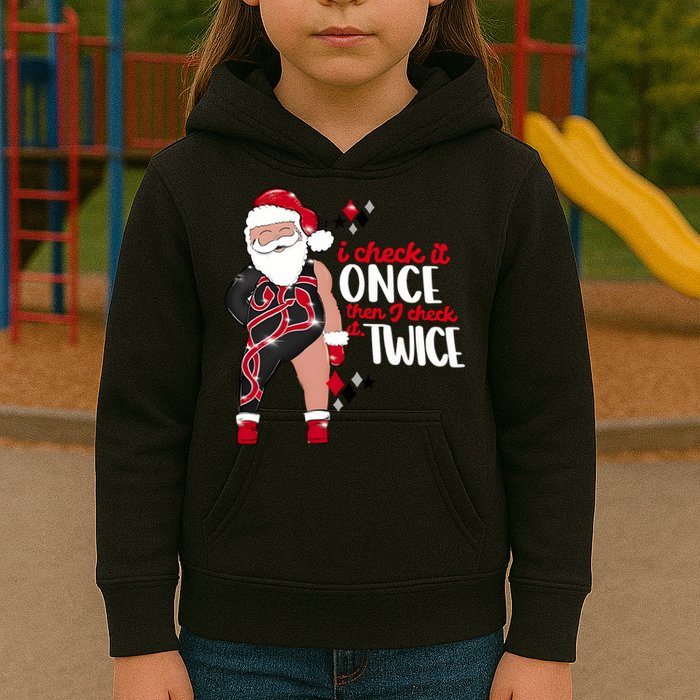 I Check It Once Then I Check It Twice Santa 1989 Christmas Sweatshirt Kids Hoodie