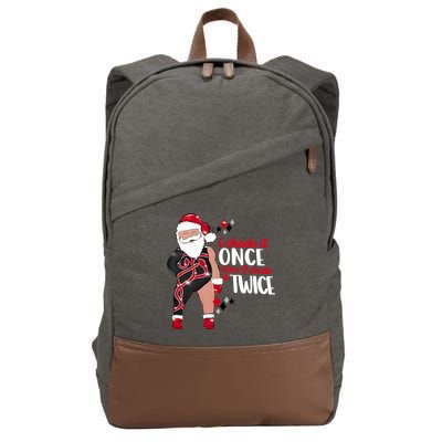I Check It Once Then I Check It Twice Santa 1989 Christmas Sweatshirt Cotton Canvas Backpack