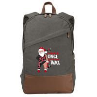 I Check It Once Then I Check It Twice Santa 1989 Christmas Sweatshirt Cotton Canvas Backpack