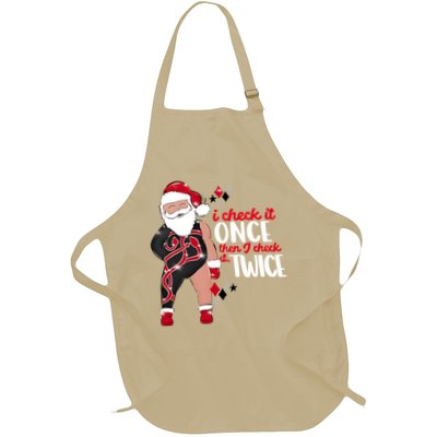 I Check It Once Then I Check It Twice Santa 1989 Christmas Sweatshirt Apron