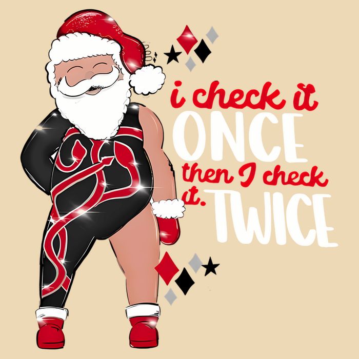 I Check It Once Then I Check It Twice Santa 1989 Christmas Sweatshirt V-Neck T-Shirt