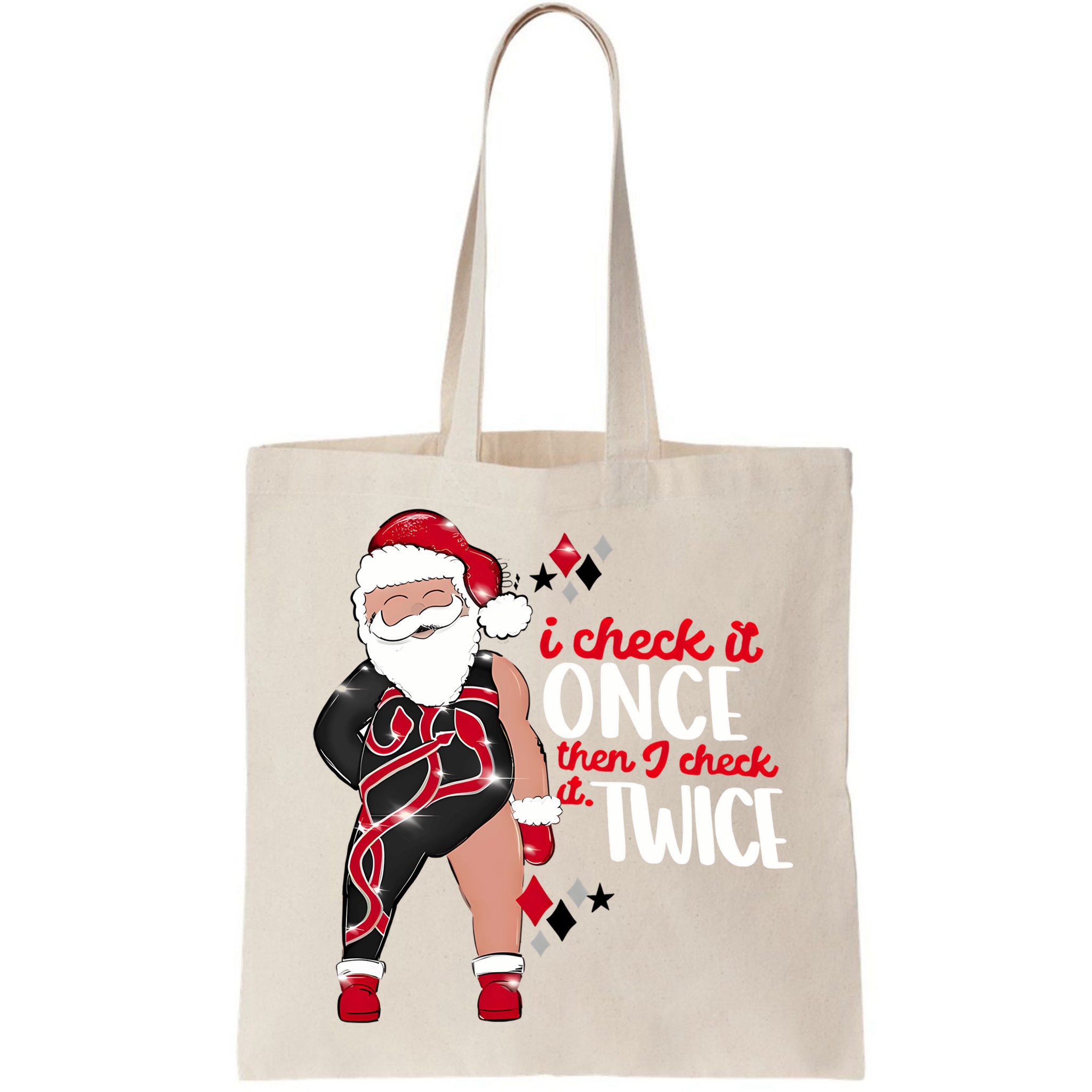 I Check It Once Then I Check It Twice Santa 1989 Christmas Sweatshirt Bag