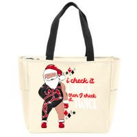 I Check It Once Then I Check It Twice Santa 1989 Christmas Sweatshirt Zip Tote Bag
