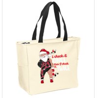 I Check It Once Then I Check It Twice Santa 1989 Christmas Sweatshirt Zip Tote Bag