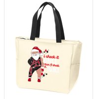 I Check It Once Then I Check It Twice Santa 1989 Christmas Sweatshirt Zip Tote Bag