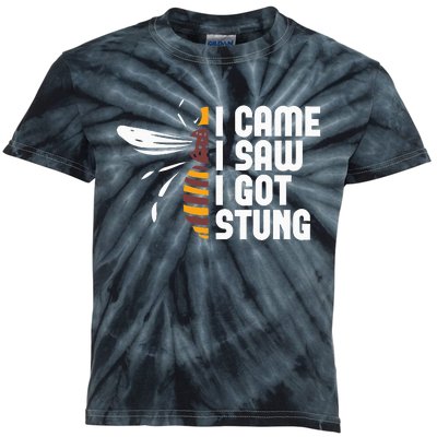 I Came I Saw I Got Stung Funny Beekeeper Bees Beekeeping Kids Tie-Dye T-Shirt