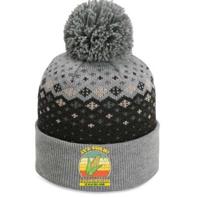 It’s Corn It Has The Juice Funny Corn Lover Trendy The Baniff Cuffed Pom Beanie