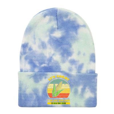 It’s Corn It Has The Juice Funny Corn Lover Trendy Tie Dye 12in Knit Beanie