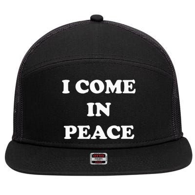 I Come In Peace IM Peace Apparels Funny CoupleS Matching 7 Panel Mesh Trucker Snapback Hat