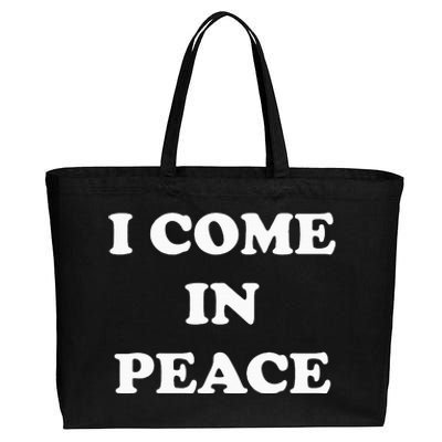 I Come In Peace IM Peace Apparels Funny CoupleS Matching Cotton Canvas Jumbo Tote