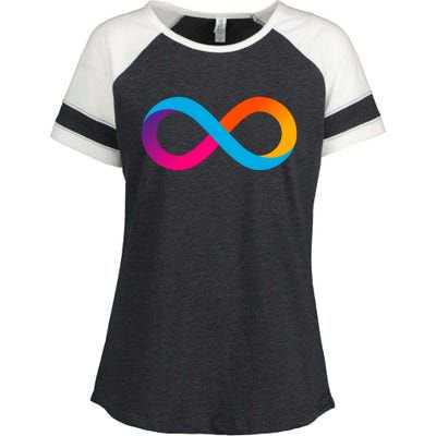 Internet Computer Icp Cryptocurrency Logo Enza Ladies Jersey Colorblock Tee