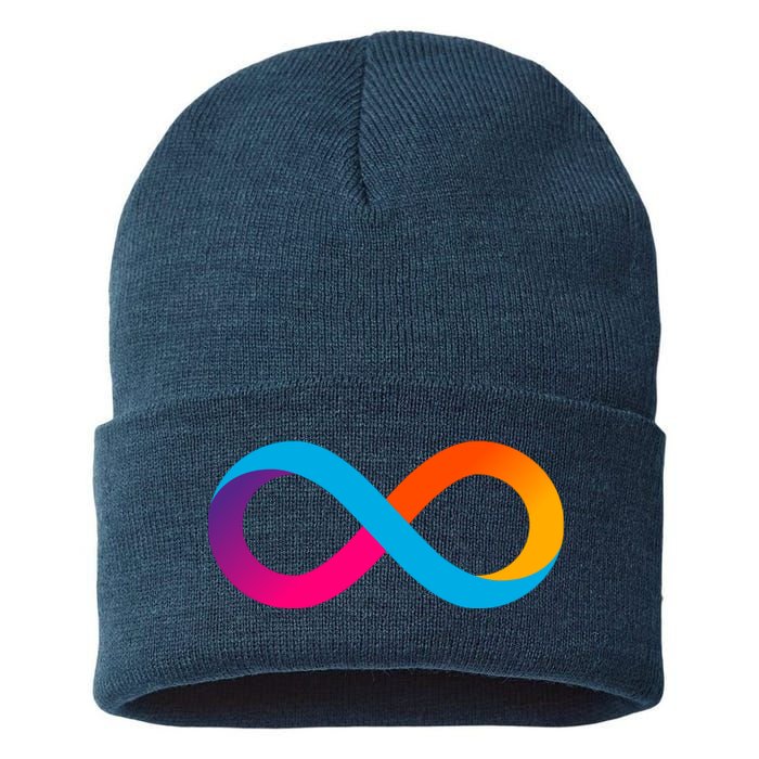 Internet Computer Icp Cryptocurrency Logo Sustainable Knit Beanie