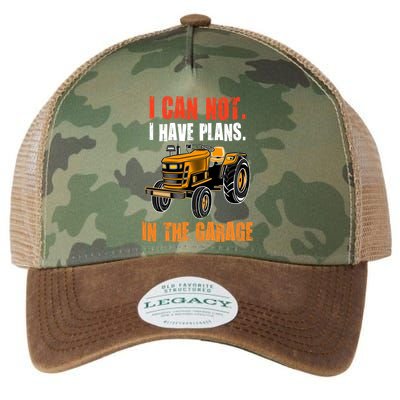 I Cant I Have Plans In The Garage Gift Funny Tractor Cool Gift Legacy Tie Dye Trucker Hat