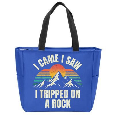 I Came I Saw I Tripped On A Rock Camping Hiking Adventure Zip Tote Bag