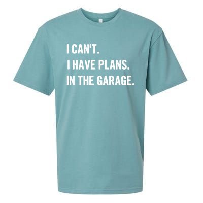 I Cant I Have Plans In The Garage Gift Sueded Cloud Jersey T-Shirt