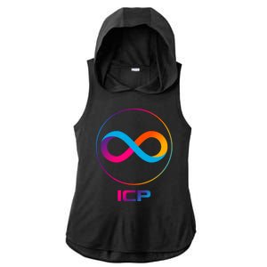 Internet Computer Icp Cryptocurrency Logo Emblem Ladies PosiCharge Tri-Blend Wicking Draft Hoodie Tank