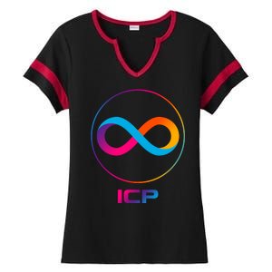 Internet Computer Icp Cryptocurrency Logo Emblem Ladies Halftime Notch Neck Tee