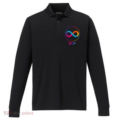 Internet Computer Icp Cryptocurrency Logo Emblem Performance Long Sleeve Polo