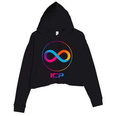 Internet Computer Icp Cryptocurrency Logo Emblem Crop Fleece Hoodie