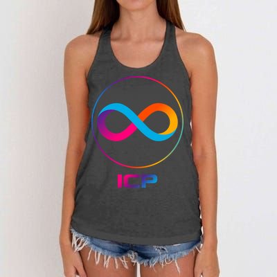 Internet Computer Icp Cryptocurrency Logo Emblem Women's Knotted Racerback Tank