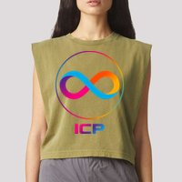 Internet Computer Icp Cryptocurrency Logo Emblem Garment-Dyed Women's Muscle Tee