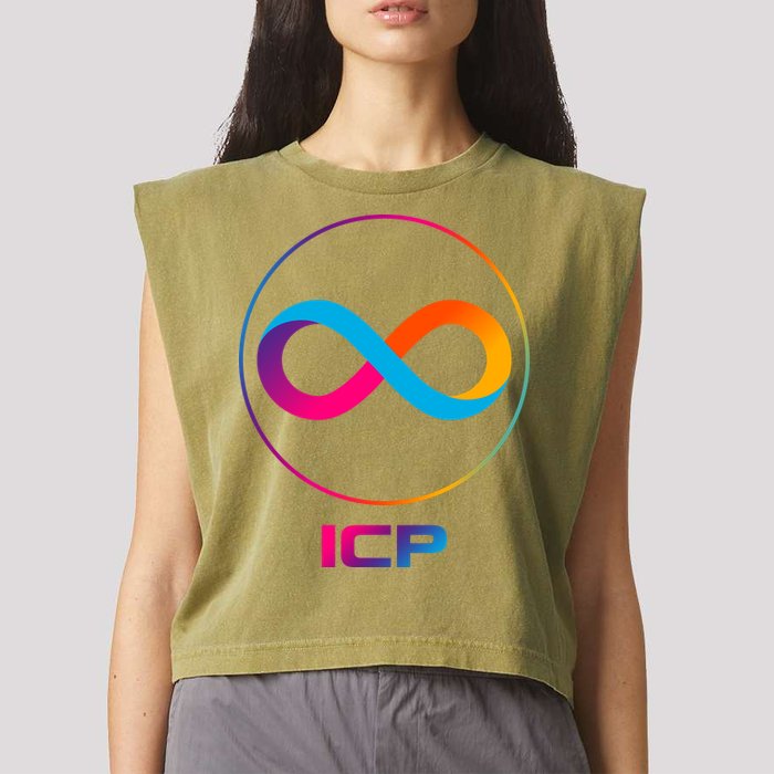 Internet Computer Icp Cryptocurrency Logo Emblem Garment-Dyed Women's Muscle Tee