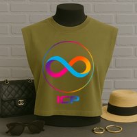 Internet Computer Icp Cryptocurrency Logo Emblem Garment-Dyed Women's Muscle Tee