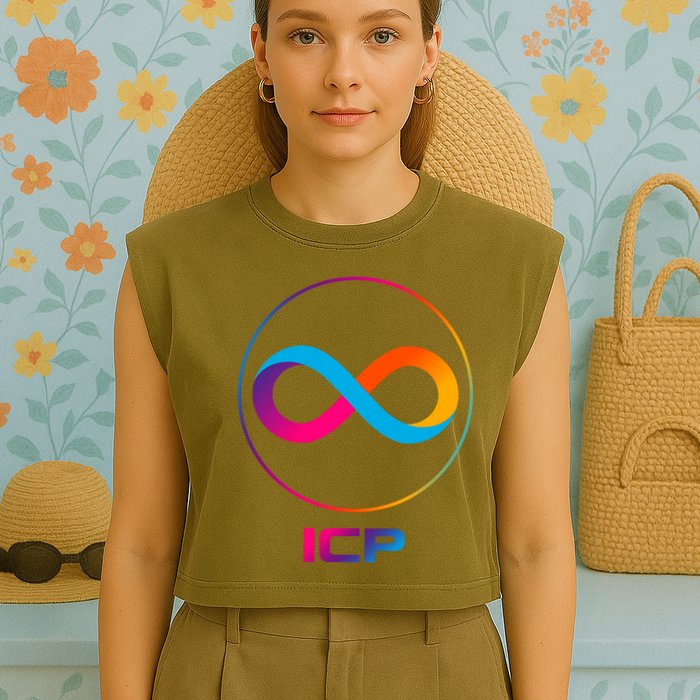 Internet Computer Icp Cryptocurrency Logo Emblem Garment-Dyed Women's Muscle Tee