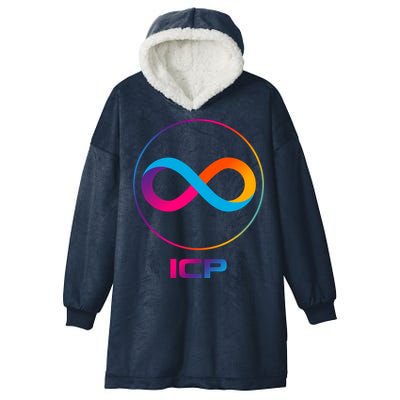Internet Computer Icp Cryptocurrency Logo Emblem Hooded Wearable Blanket